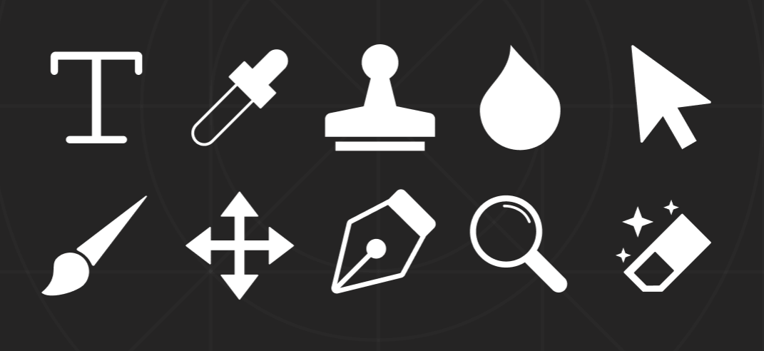Pixel-perfect Photoshop Tools Icons Pack
